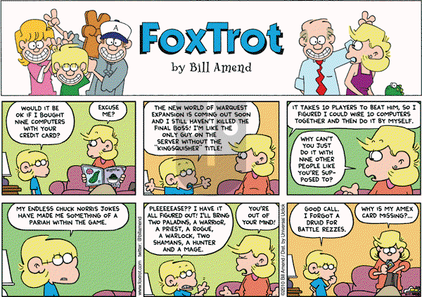 FoxTrot on Sunday October 17, 2010 Comic Strip