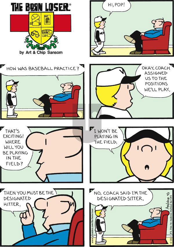 The Born Loser on Sunday April 7, 2024 Comic Strip