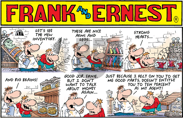 Frank and Ernest on Sunday August 28, 2011 Comic Strip