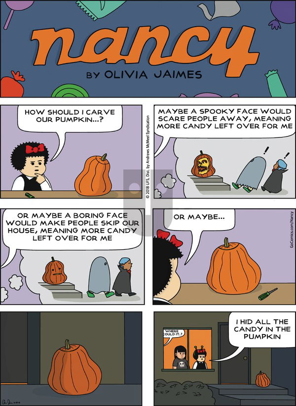 Nancy on Sunday October 28, 2018 Comic Strip