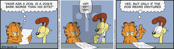 Garfield on Wednesday January 2, 2019 Comic Strip
