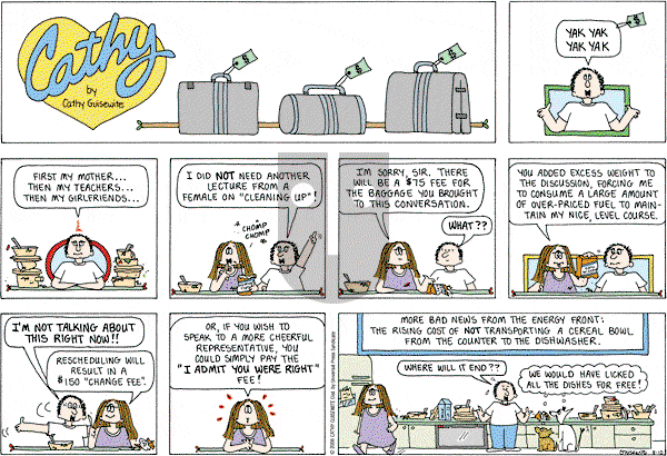 Cathy Classics - Sunday August 10, 2008 Comic Strip