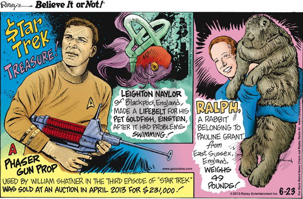 Ripley's Believe It or Not on Sunday June 23, 2013 Comic Strip