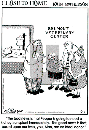 Close to Home on Tuesday May 7, 1996 Comic Strip