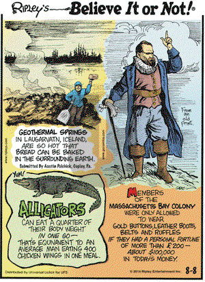 Ripley's Believe It or Not on Friday August 8, 2014 Comic Strip
