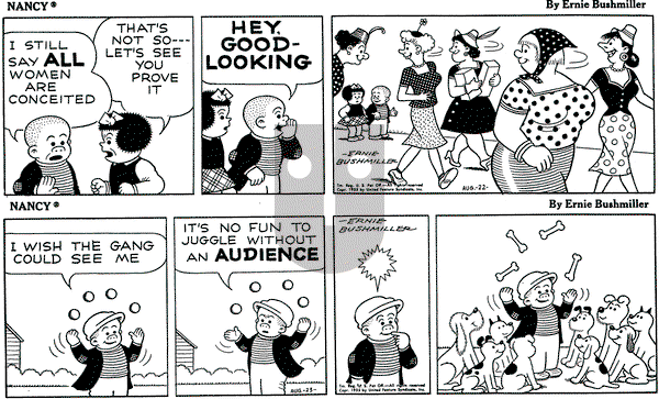Nancy on Monday August 22, 1955 Comic Strip