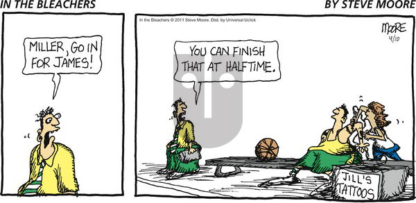 In the Bleachers on Sunday April 10, 2011 Comic Strip