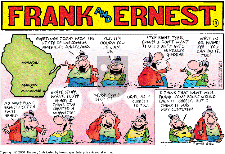 Frank and Ernest on Wednesday October 3, 2001 Comic Strip