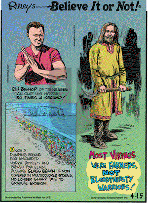 Ripley's Believe It or Not on Thursday April 15, 2021 Comic Strip