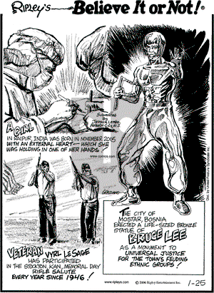 Ripley's Believe It or Not on Wednesday January 25, 2006 Comic Strip