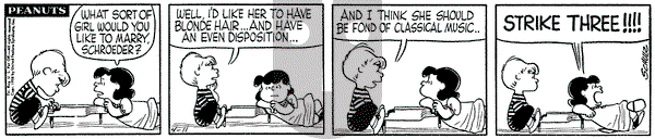 Peanuts on Friday April 11, 1958 Comic Strip