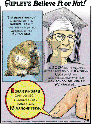 Ripley's Believe It or Not on 2025-07-03 Comic Strip