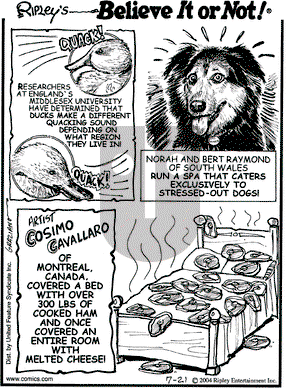 Ripley's Believe It or Not on Wednesday September 1, 2004 Comic Strip