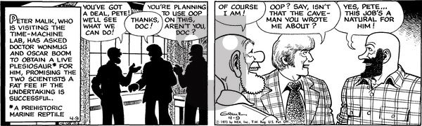 Alley Oop on Monday April 9, 1973 Comic Strip