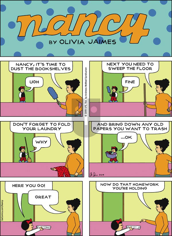 Nancy on Sunday May 5, 2019 Comic Strip