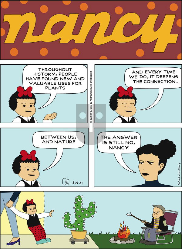 Nancy - Sunday August 15, 2021 Comic Strip