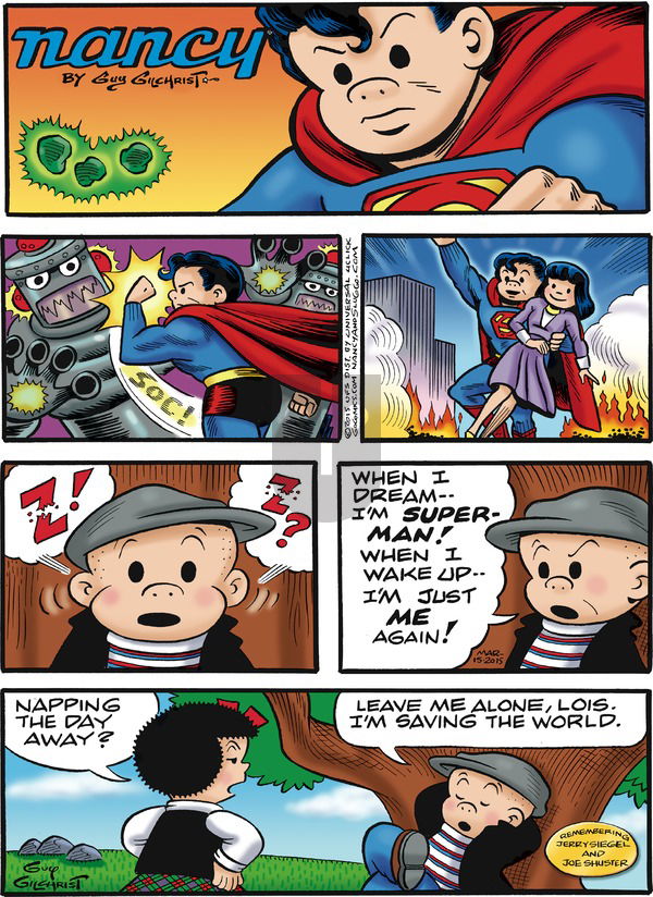 Nancy on Sunday March 15, 2015 Comic Strip