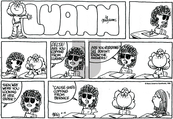 Luann on Sunday April 14, 1985 Comic Strip