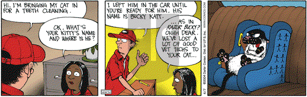 Get Fuzzy on Wednesday April 7, 2004 Comic Strip
