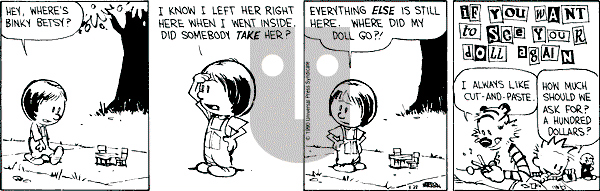 Calvin and Hobbes - Tuesday August 28, 1990 Comic Strip