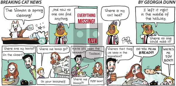 Breaking Cat News on Sunday April 26, 2020 Comic Strip