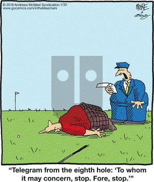 In the Bleachers on Tuesday January 30, 2018 Comic Strip