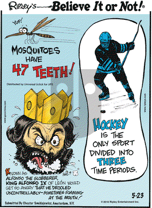 Ripley's Believe It or Not on Monday May 23, 2016 Comic Strip