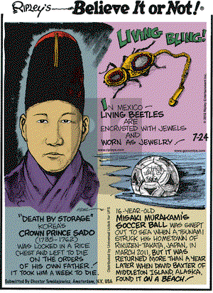 Ripley's Believe It or Not on Tuesday July 24, 2012 Comic Strip
