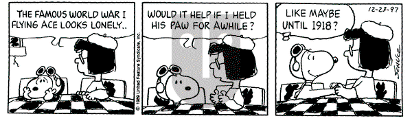 Peanuts on Tuesday December 23, 1997 Comic Strip