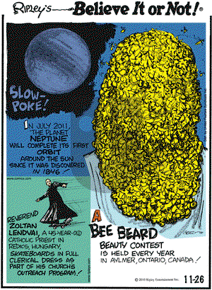 Ripley's Believe It or Not on Friday November 26, 2010 Comic Strip