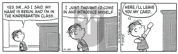 Peanuts on Wednesday November 20, 1996 Comic Strip