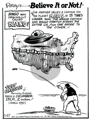 Ripley's Believe It or Not on Monday January 27, 1997 Comic Strip