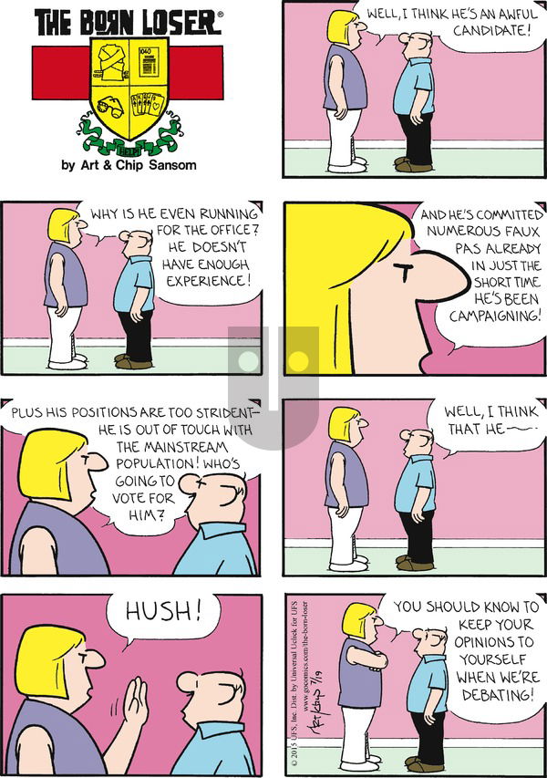 The Born Loser on Sunday July 19, 2015 Comic Strip