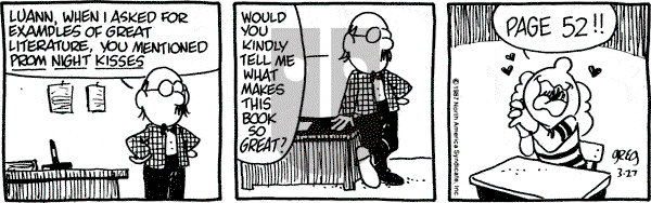 Luann on Friday March 27, 1987 Comic Strip