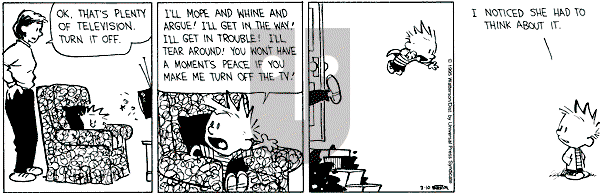 Calvin and Hobbes - Friday March 10, 1995 Comic Strip