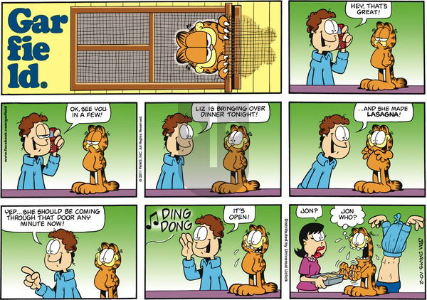 Garfield on Sunday October 2, 2011 Comic Strip