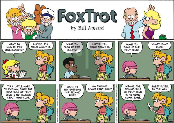 FoxTrot on Sunday September 13, 2015 Comic Strip