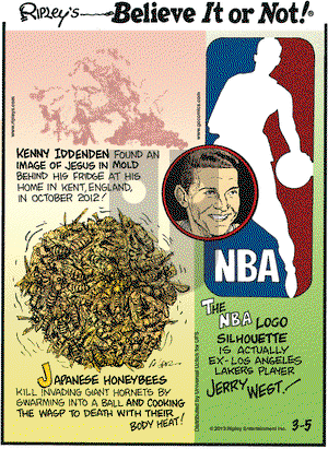 Ripley's Believe It or Not on Tuesday March 5, 2013 Comic Strip
