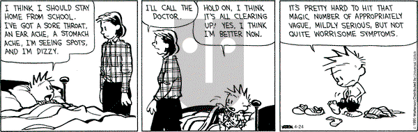 Calvin and Hobbes on Friday April 24, 2015 Comic Strip