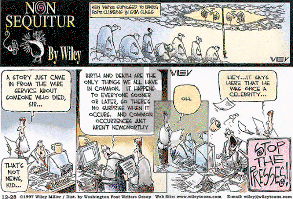 Non Sequitur on Sunday December 28, 1997 Comic Strip