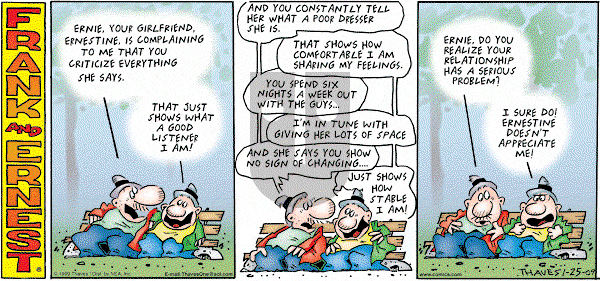 Frank and Ernest on Sunday January 25, 2009 Comic Strip