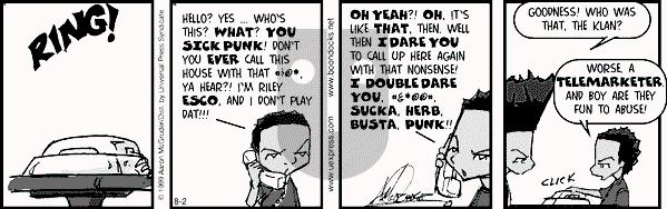 The Boondocks - Monday August 2, 1999 Comic Strip