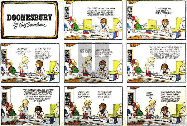 Doonesbury on Sunday November 4, 1979 Comic Strip