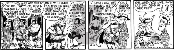 Alley Oop on Saturday October 16, 1954 Comic Strip