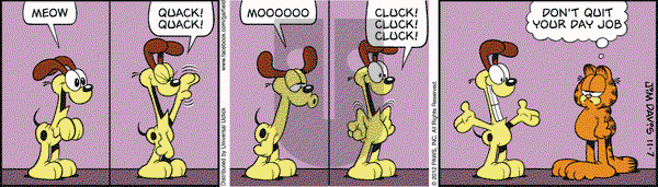 Garfield on Wednesday November 7, 2012 Comic Strip