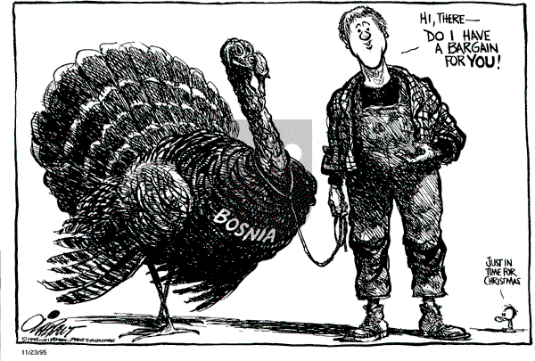 Pat Oliphant - Thursday November 23, 1995 Comic Strip