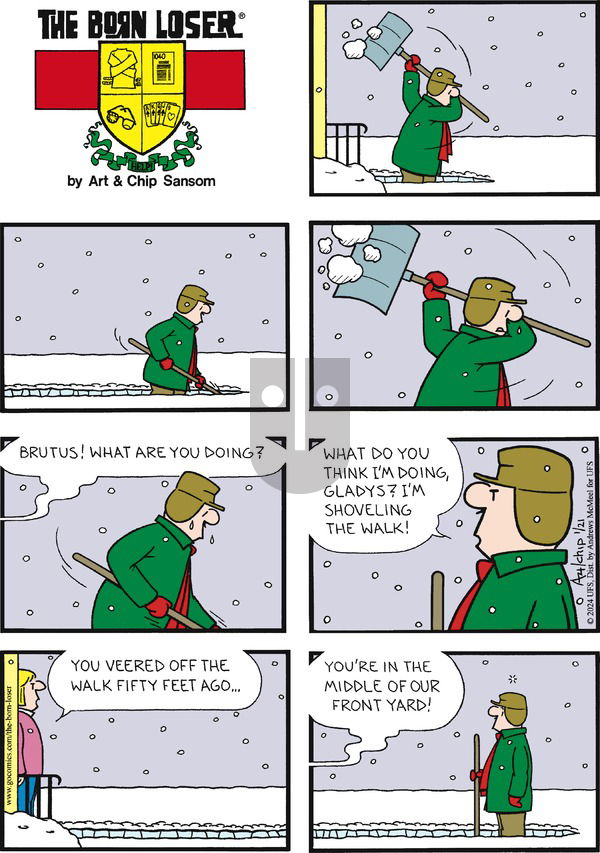 The Born Loser on Sunday January 21, 2024 Comic Strip