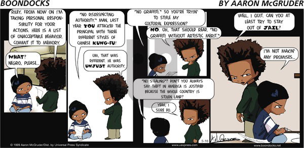 The Boondocks on Sunday May 16, 1999 Comic Strip
