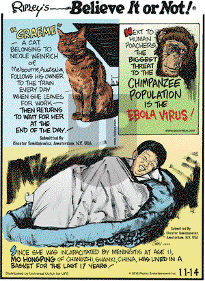 Ripley's Believe It or Not on Wednesday November 14, 2012 Comic Strip