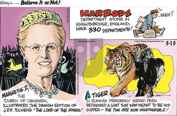 Ripley's Believe It or Not on Sunday March 13, 2016 Comic Strip